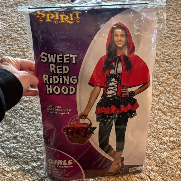 Spirit Halloween Sweet Red Riding Hood dress hooded cape costume sz 4-6 - Picture 1 of 2